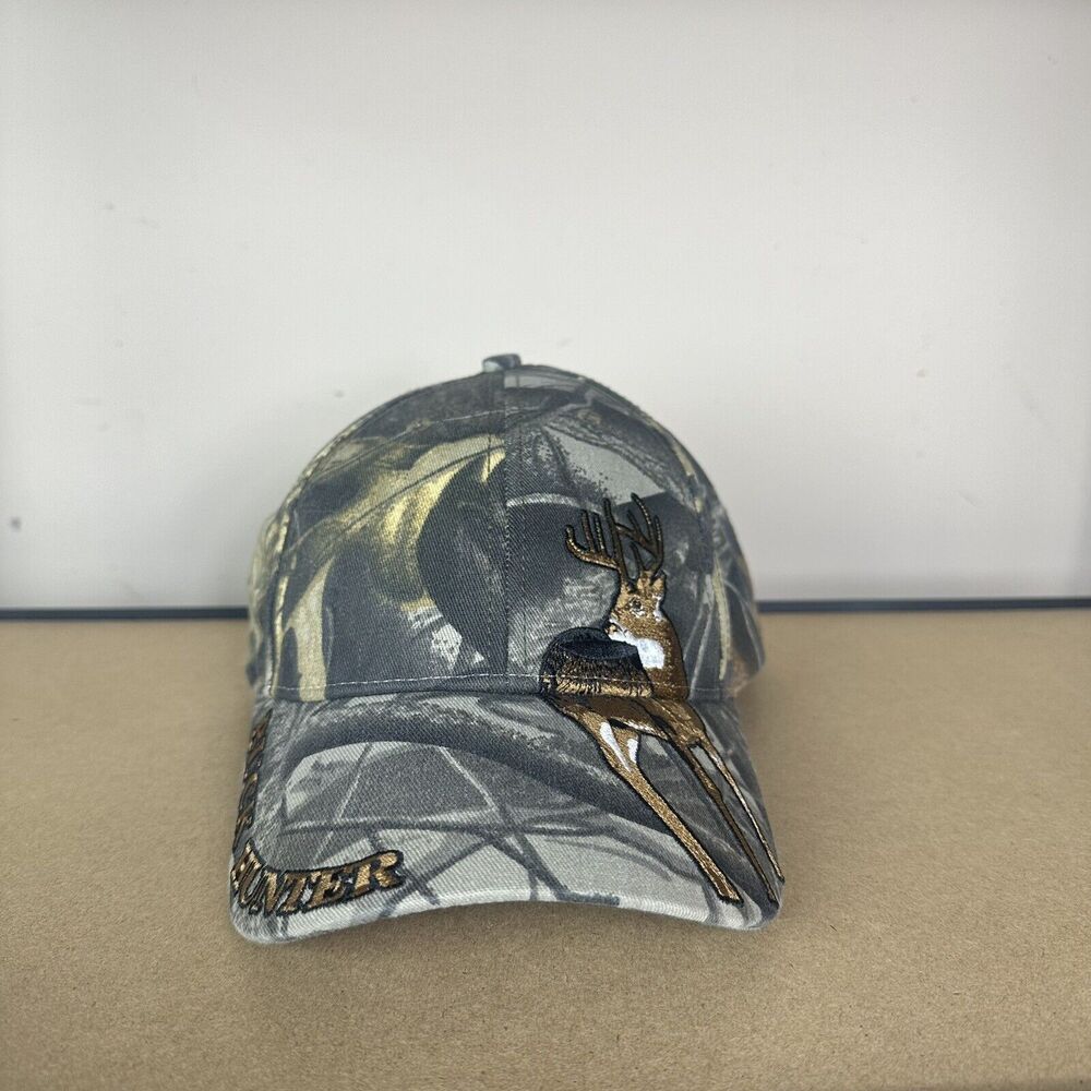 Camo Buck Hunter Hat VELCROStrap Baseball Cap Embroidered Buck